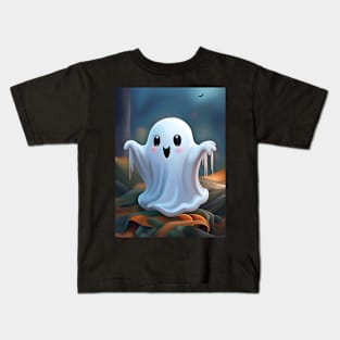 Halloween cute ghost Kids T-Shirt